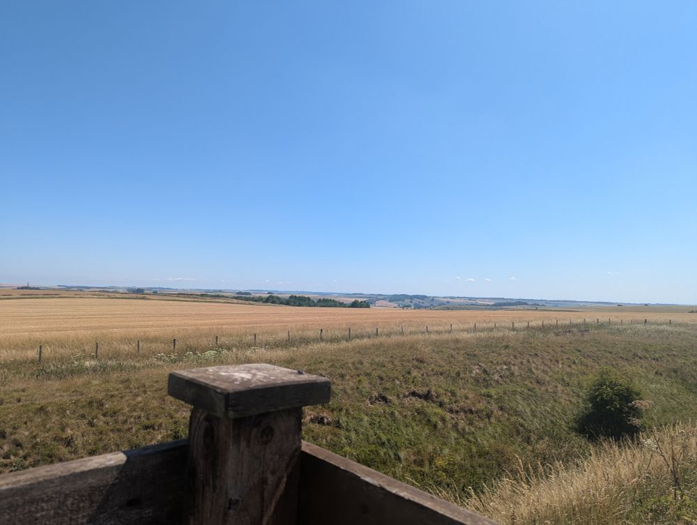 View from Liddington Castle Iron Age Hillfort in N Wiltshire, July 13th 2025