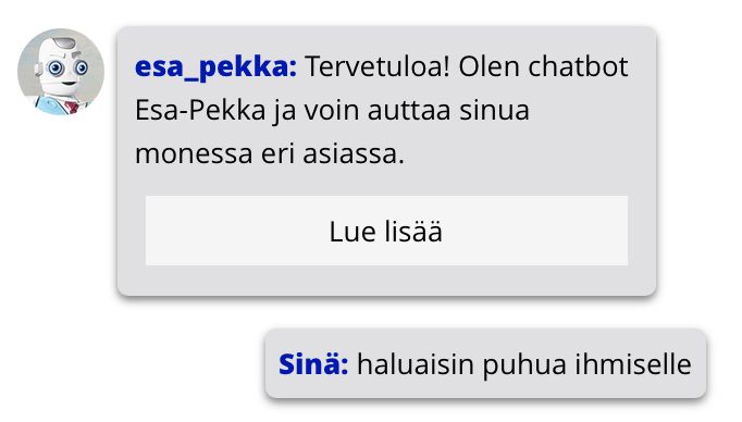 "Haluaisin puhua ihmiselle"