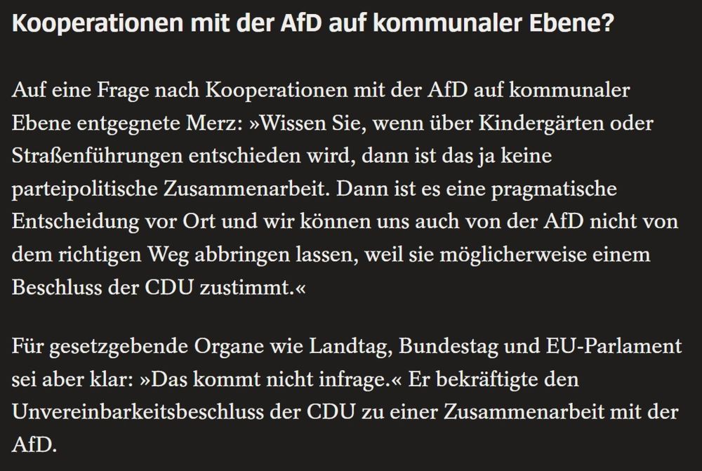CDU - Kooperationen mit der AfD auf kommunaler Ebene