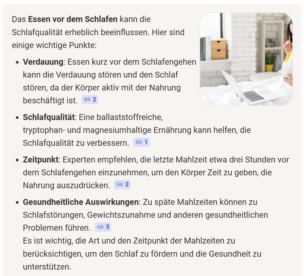 Essen vor dem Schlafen - Empfehlungen