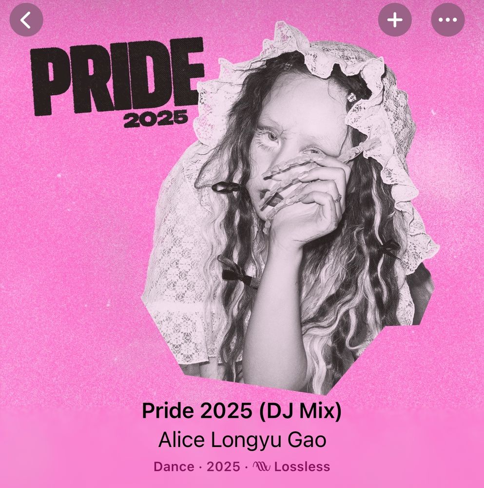 Artwork for the Pride 2025 DJ Mix by Alice Longyu Gao 