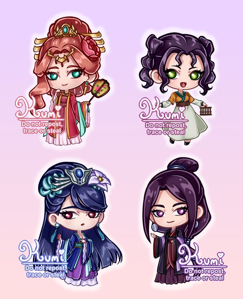 Set of The Apothecary Diaries chibis (Gyokuyou, Shisui, Lihua, Ah Duo)