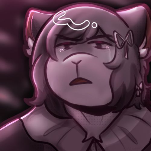 An icon of Silver scolding someone out of frame whilst trying to keep her composure. She is holding back tears as a snowstorm prevails behind her.