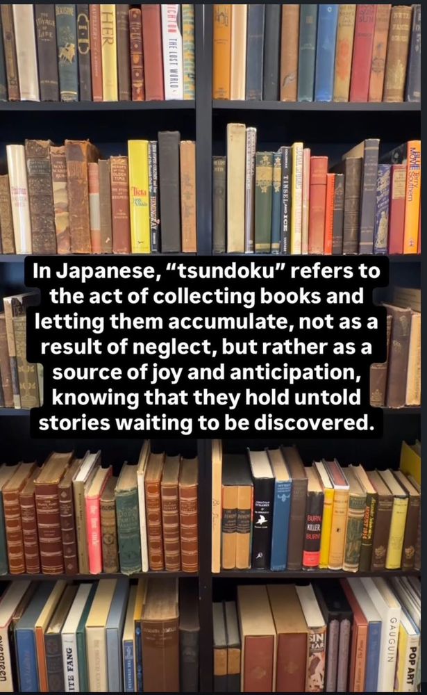 referring "tsundoku" a Japanese word that refers to the art of collecting books.