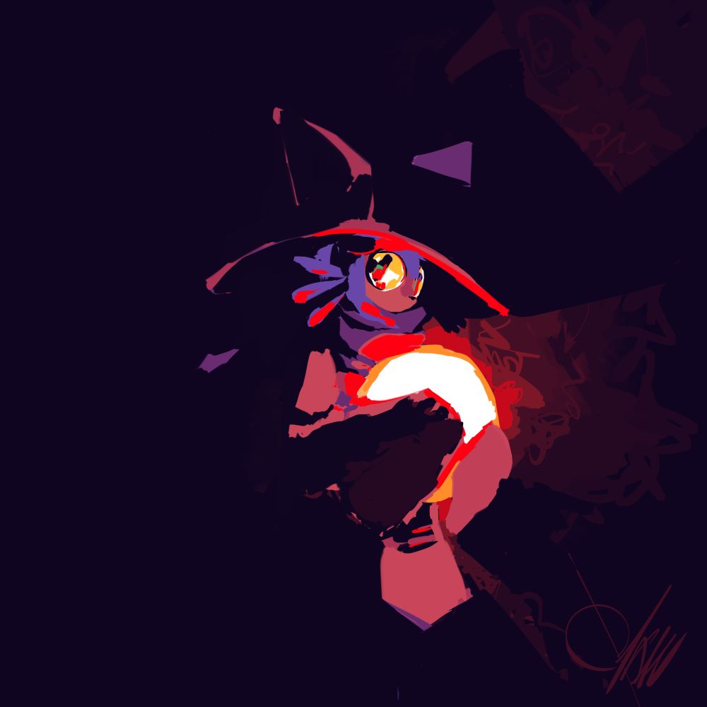 Niko from Oneshot, holding the Sun, brightly illuminated in an otherwise pitch -black environment. 