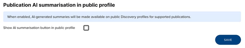 the option to opt out of showing AI summaries publicly