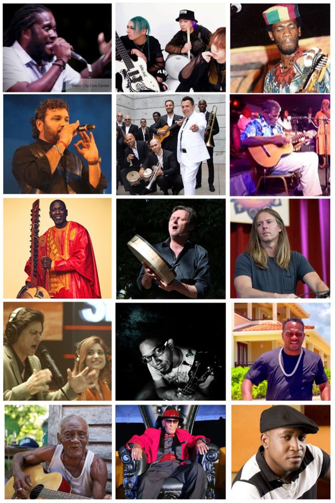 Collage of photos of artists who will perform.