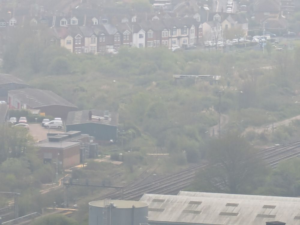 The old Folkestone harbour line can still just be made out curving away from the mainline