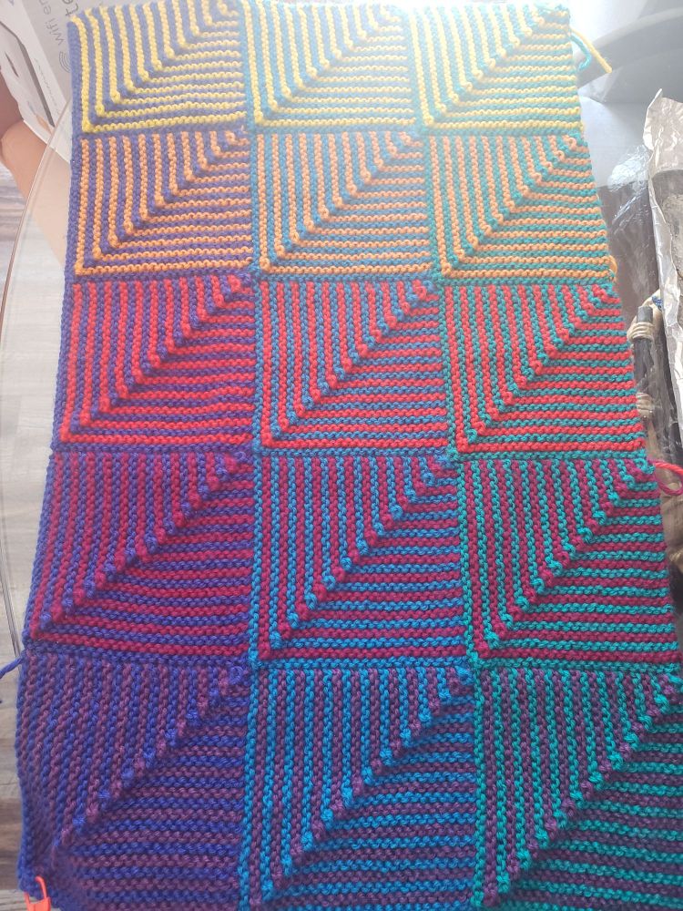 Knit squares for afghan 