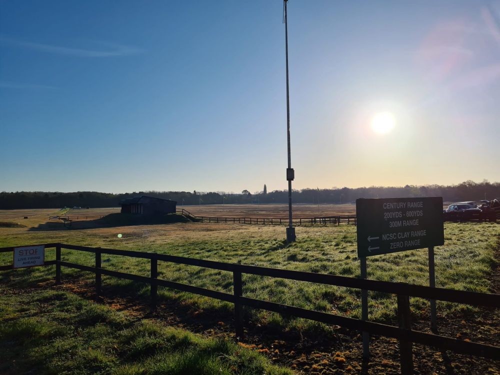 The national shooting centre at Bisley, at the crack of dawn.
