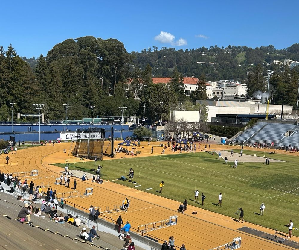 A picture of a track meet at the University of California, Berkeley