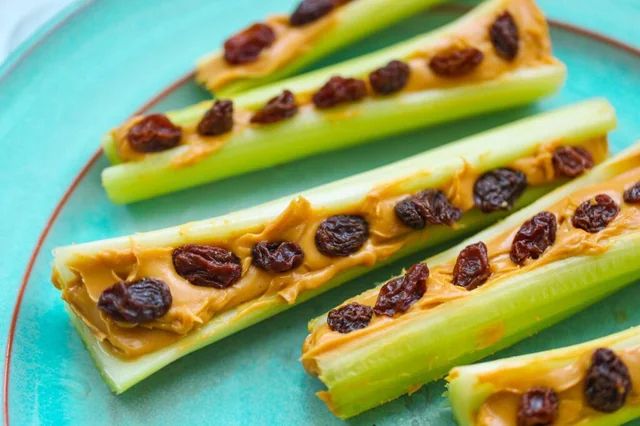 Three pieces of celery filled with peanut butter and raisins.

( aka Nasty ass white people food)