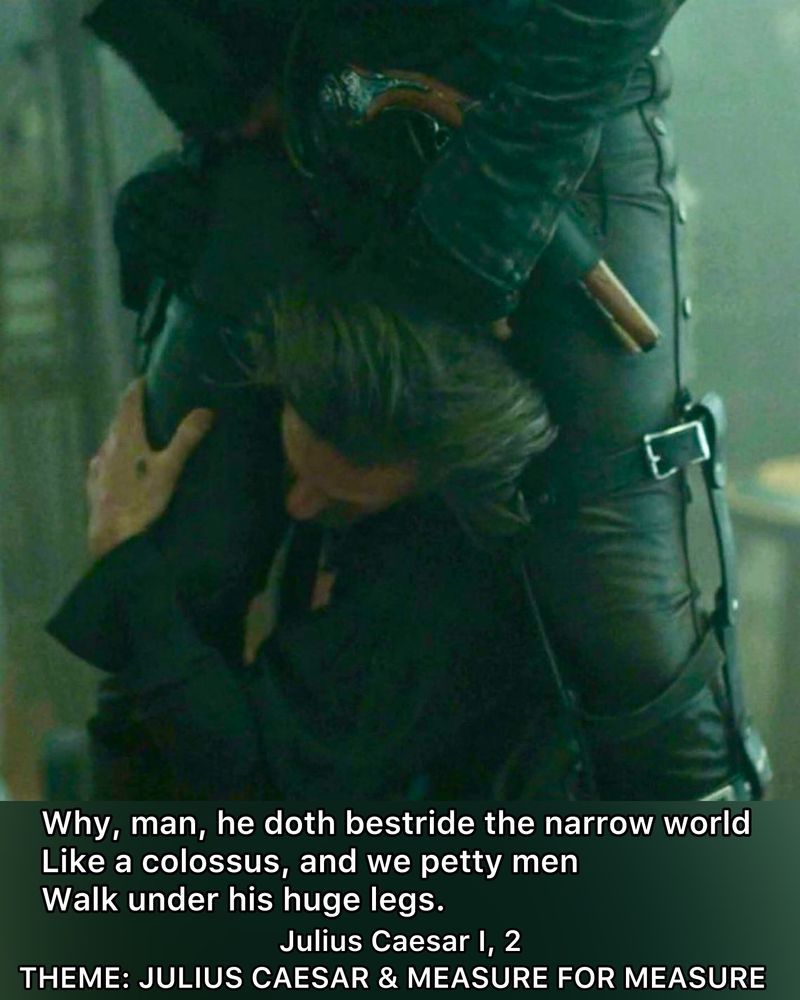 1x5. Izzy with his head between Ed’s legs, trying to free him from the suspension harness. 