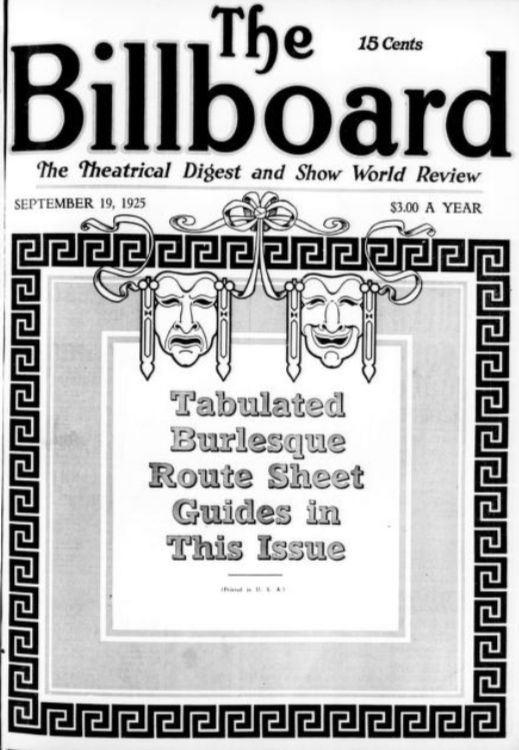1925-09-19 The Billboard pg Cover.
