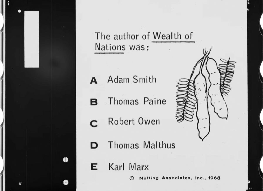 A scan of the film used in Computer Quiz from the Strong Museum of Play.

https://www.youtube.com/watch?v=1ROeUjrffAw