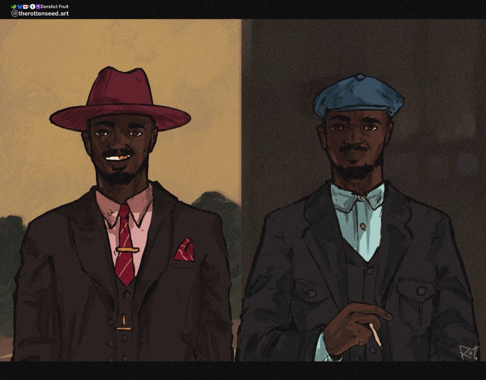 Redraw of Smoke and Stack from Sinners sitting outside the juke joint.
#DerelictFruit
