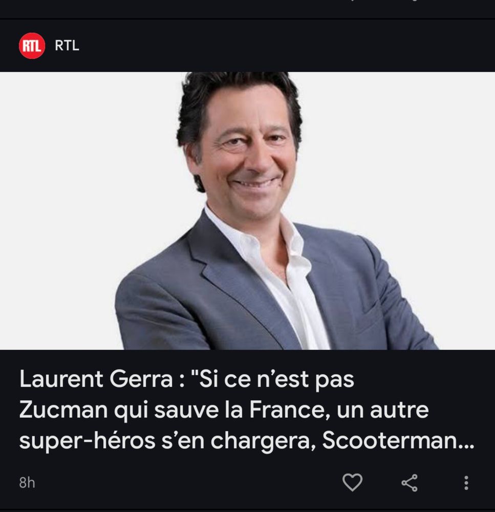"Laurent Gerra : "Si ce n’est pas Zucman qui sauve la France, un autre super-héros s’en chargera, Scooterman", François Hollande invité de RTL"
