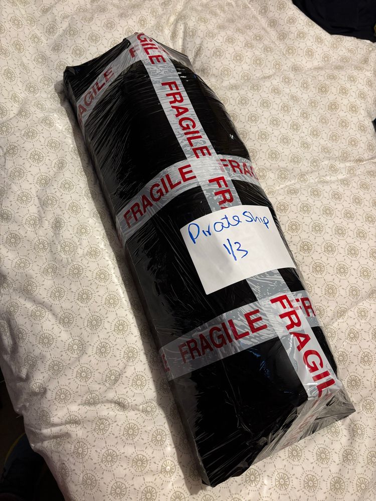 A heavily wrapped package