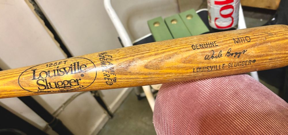 A Louisville Slugger baseball bat