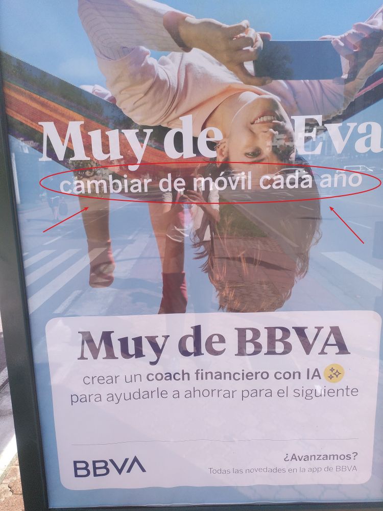 La imagen incita a cambiar de móvil cada año