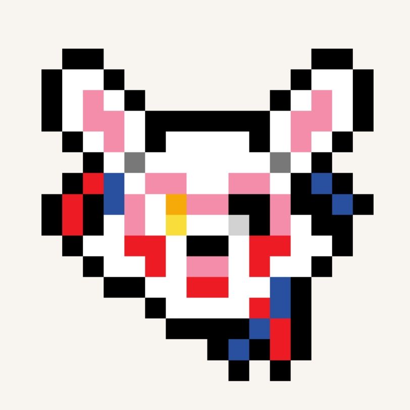 Tiny pixel art drawing of Mangle from FNaF 2