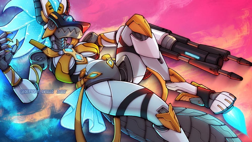 A cool robot flying through the air 