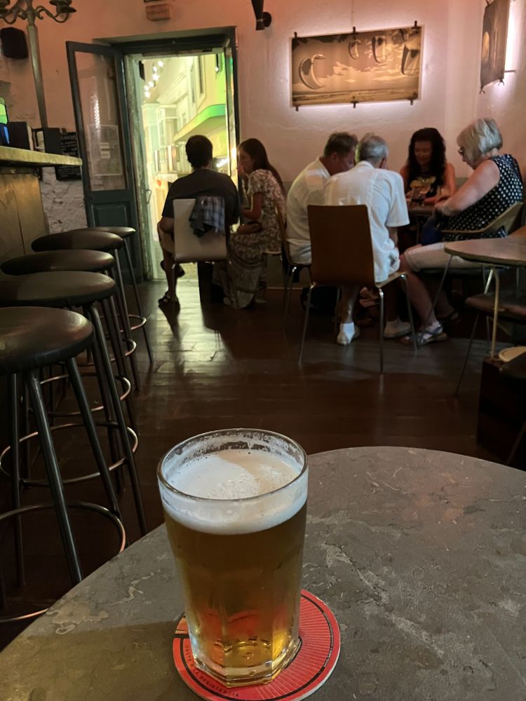 And a welcome cerveza in a Tarifa bar - moth-trapping at CIMA, Tarifa, Cadiz Province, Andalucia, Spain on the 13th of September 2025.