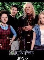 The four lead actors in Guinevere Jones over the show logo