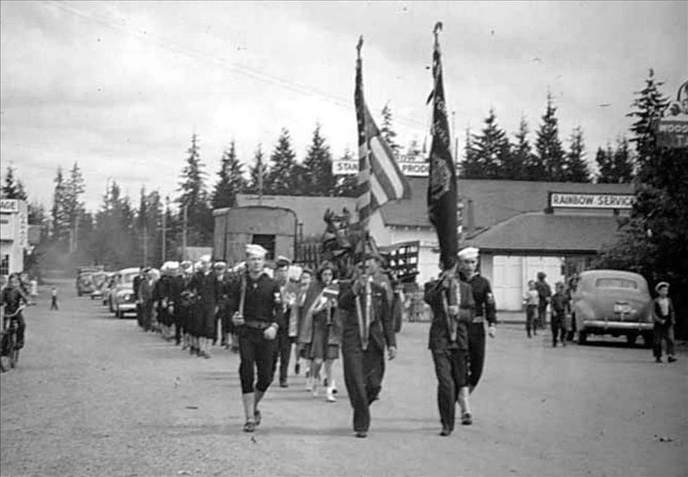 Memorial Day parade, Forks, Clallam County, 1943