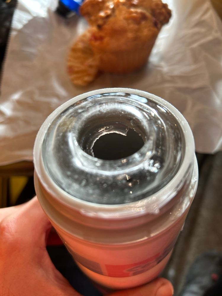 Frozen contents of a bike water bottle