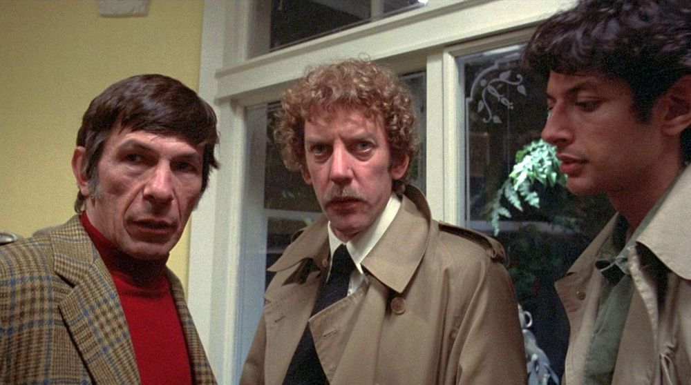 Leonard Nimoy, Donald Sutherland, and Jeff Goldblum, in invasion of the bodysnatchers 1978