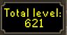 Runescape screenshot. "Total level: 621"