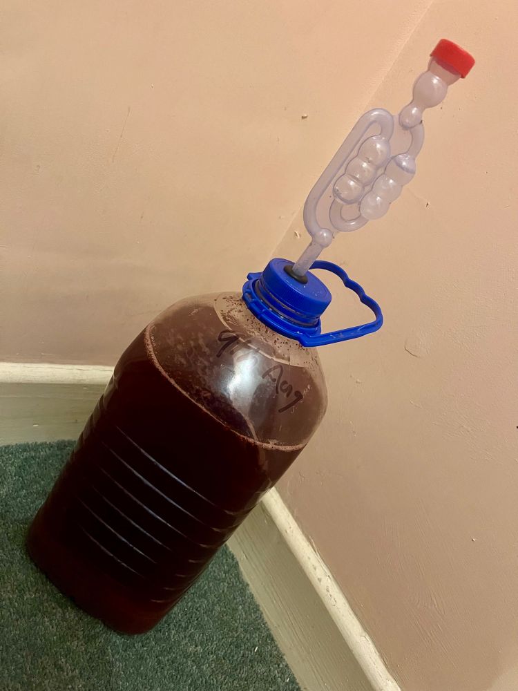 A demijohn of blackberry hooch