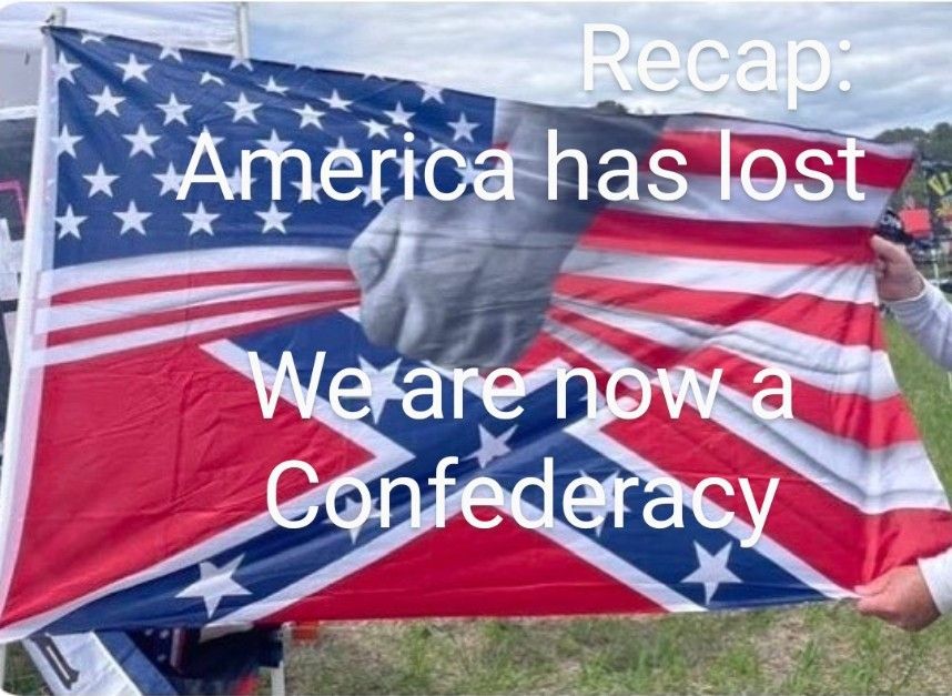 US Flag showing Conferate flag concealed underneath 