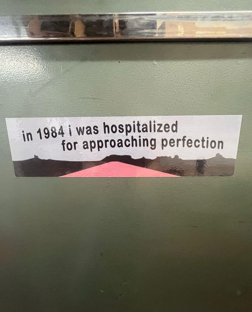 In 1984, I was hospitalized for approaching perfection 