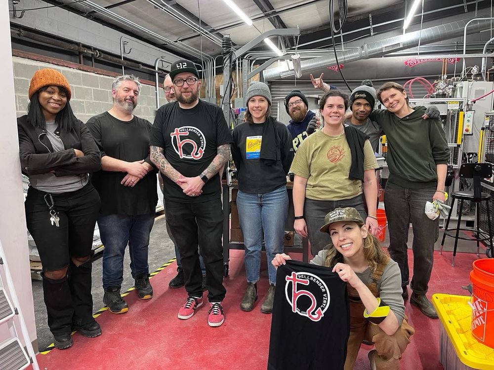 Group photo of volunteers at Hellbender Vinyl