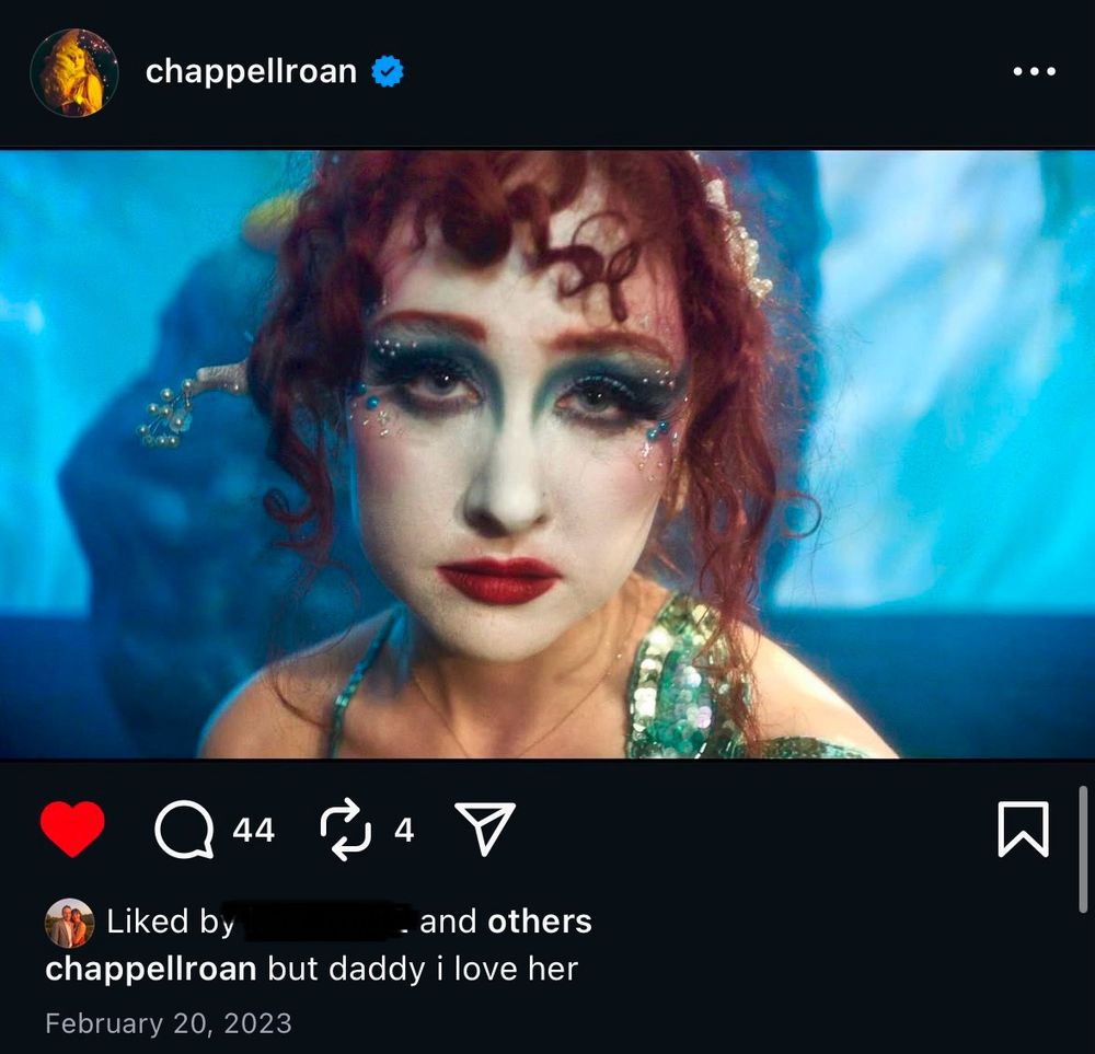 chappell "but daddy i love her" instagram post from february 2023