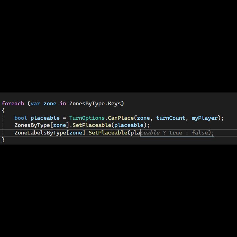 An intellisense suggestion saying that I should replace a boolean variable with a ternary operator that returns true if the boolean is true and false if the boolean is false.