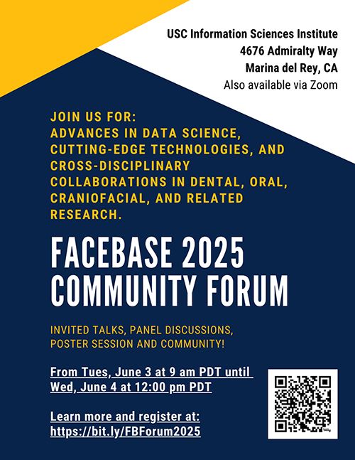 Flyer for the FaceBase 2025 Community Forum on June 3 & 4
