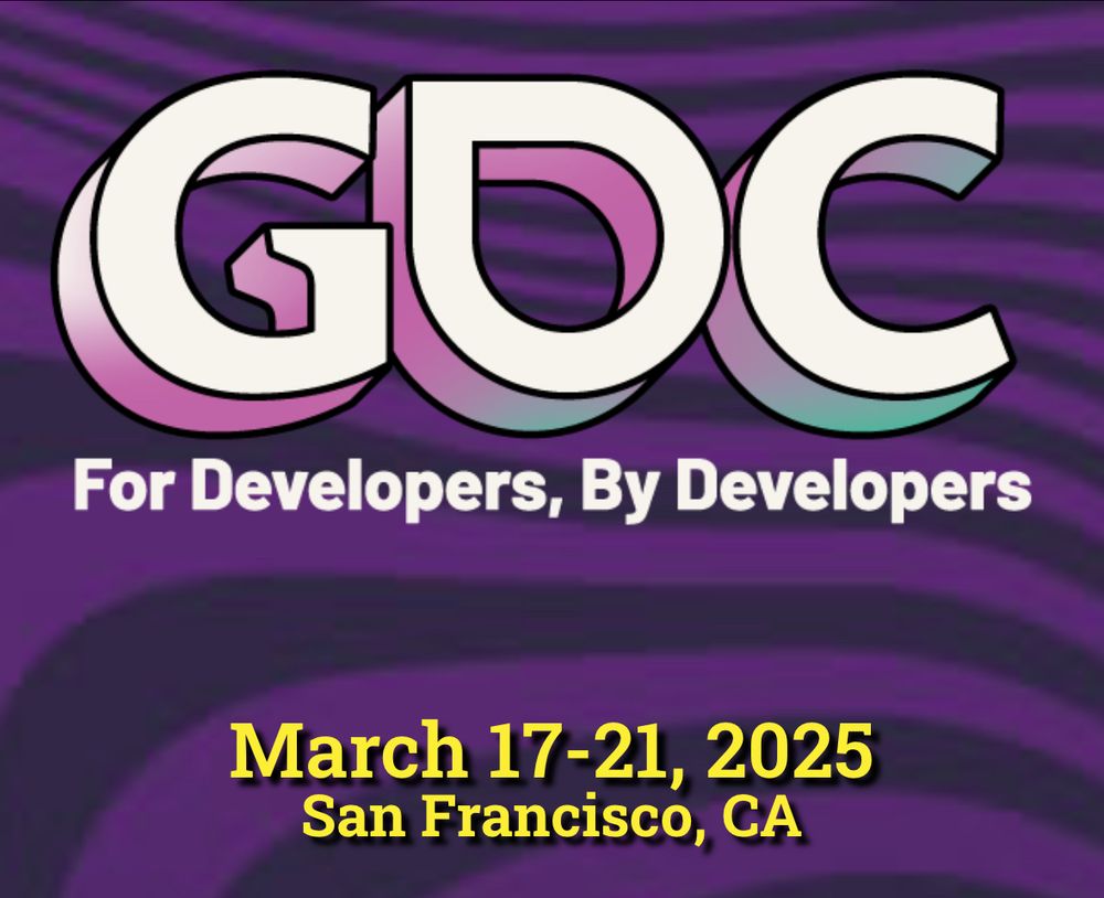 Game Developers Conference logo with the date and location listed below. March 17-21, San Francisco, CA