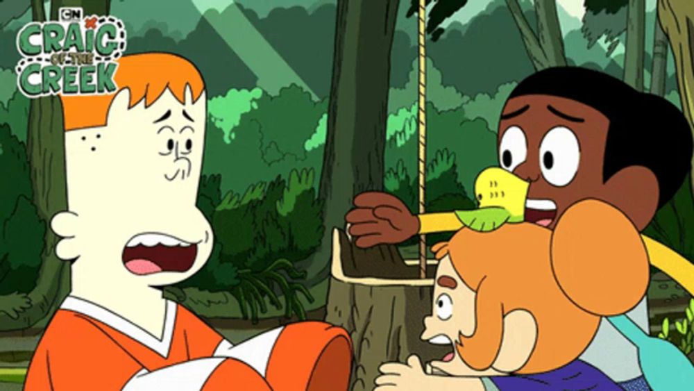 a cartoon of craig of the creek is shown on a green background