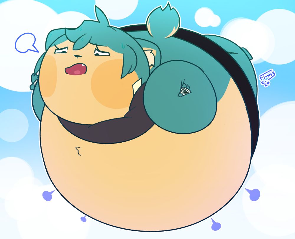 Ditto, but the character's head is filled with a lot of air.