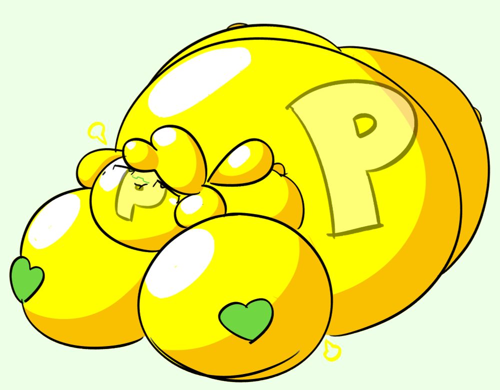 OP's sona turned into an inflated anthro golden P-balloon.