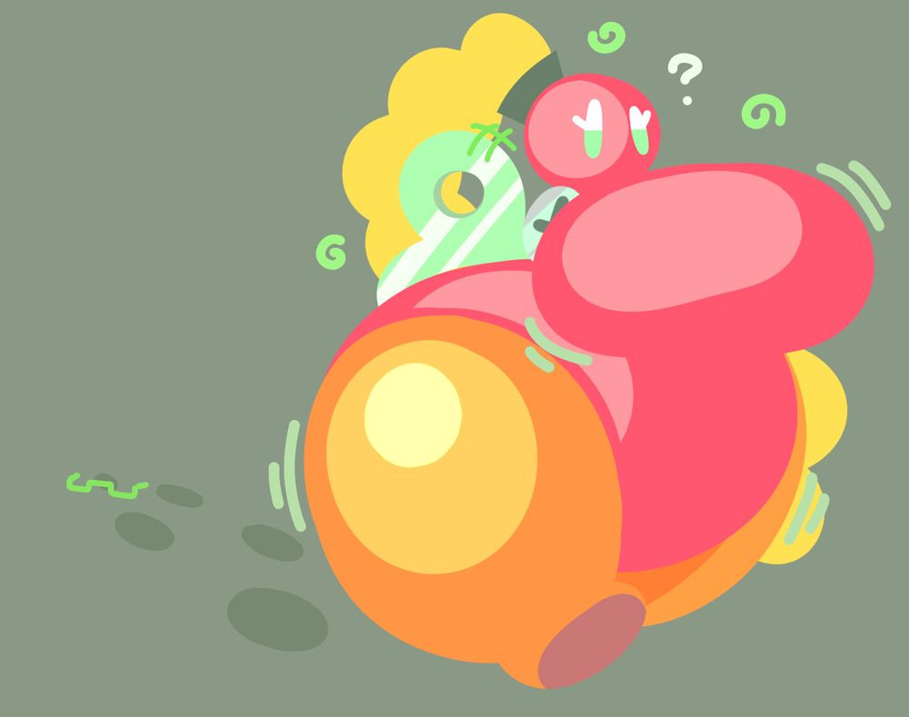 A very shaped anthro Bombette with a braided rope and some clear hints of green. A pair of green glasses can be seen at the start of the footprints.