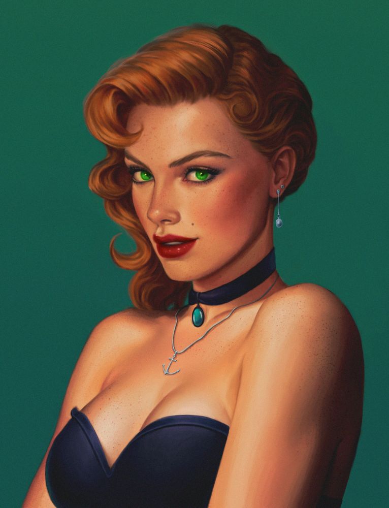 Redhead woman portrait 