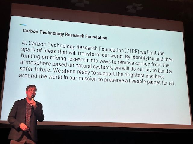 PPT slide describing the Carbon Technology Research Foundation, which funds research into ways to remove carbon from the atmosphere, based on natural systems.