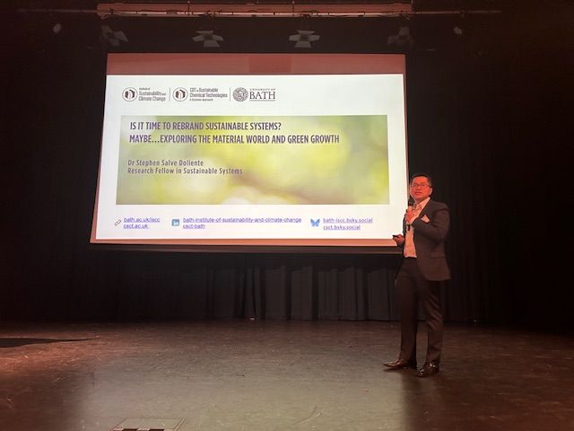 Dr Stephen Doliente presents his work on rebranding sustainable systems and exploring the material world and green growth.