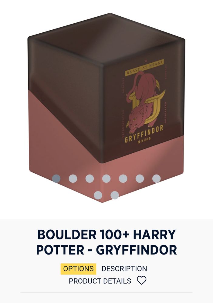 An ultimate guard bolder box featuring a Gryffindor logo.