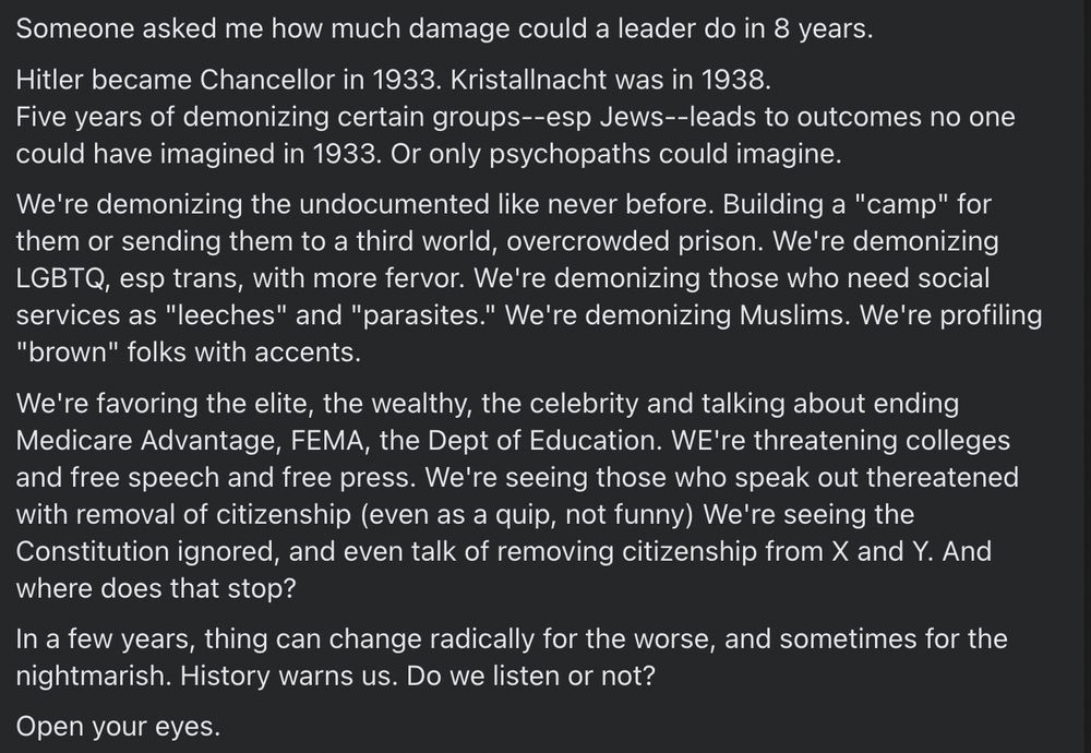 screenshot of my answer to what a leader can do in 8 years--the damage.