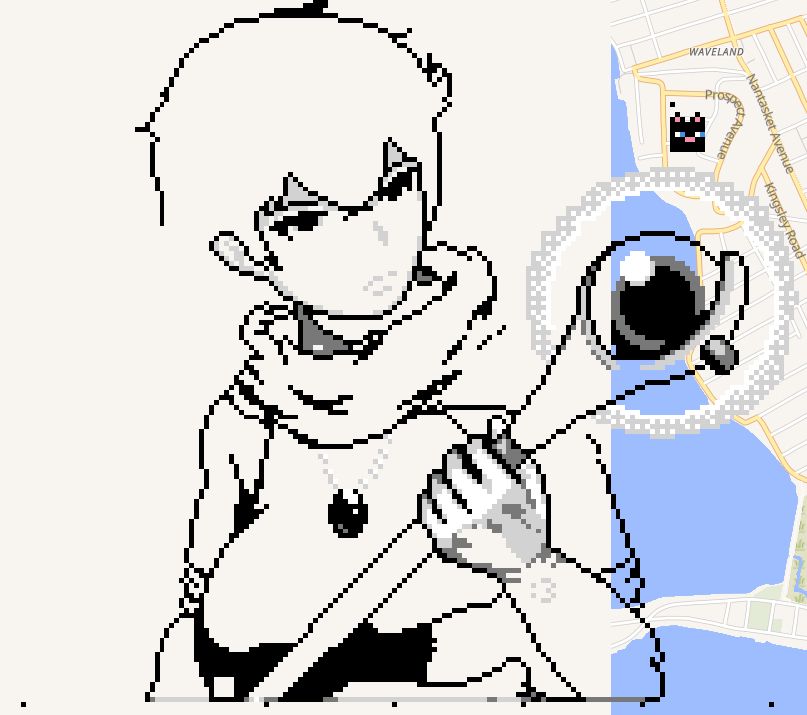 WIP Giant pixel Void Stranger Gray, from south-east Boston.